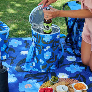 Picnic Cooler Bag Barrel - Nocturnal Blooms