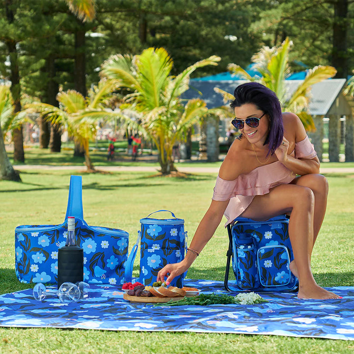 Picnic Cooler Bag Barrel - Nocturnal Blooms