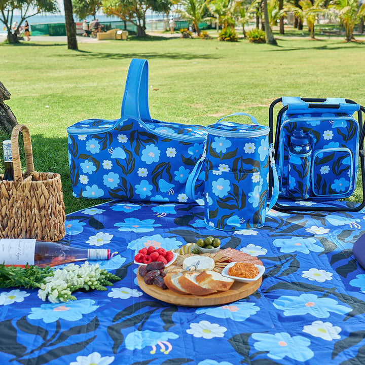 Picnic Cooler Bag Barrel - Nocturnal Blooms