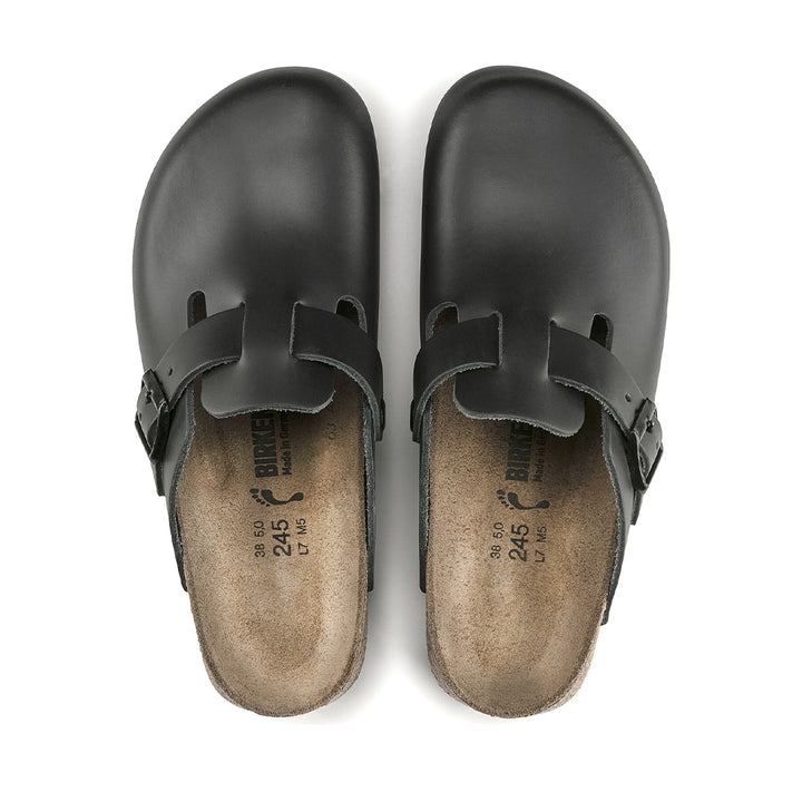 BIRKENSTOCK Boston Super Grip Smooth Leather Clog#color_black