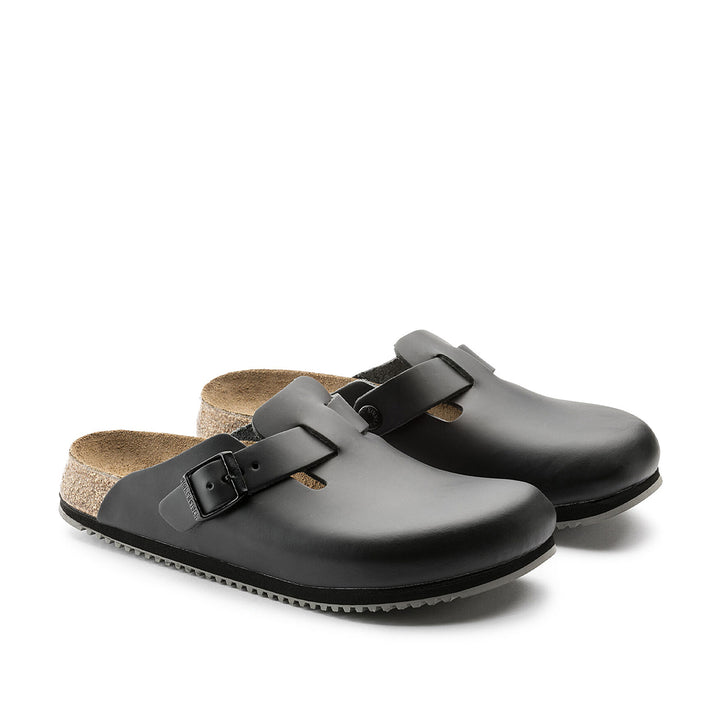 BIRKENSTOCK Boston Super Grip Smooth Leather Clog#color_black