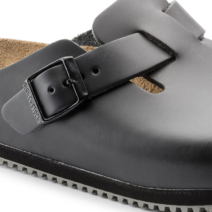 BIRKENSTOCK Boston Super Grip Smooth Leather Clog#color_black