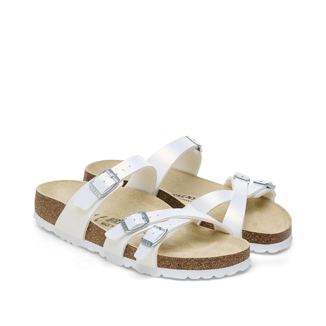 BIRKENSTOCK Franca Birko Flor Embossed Shiny White