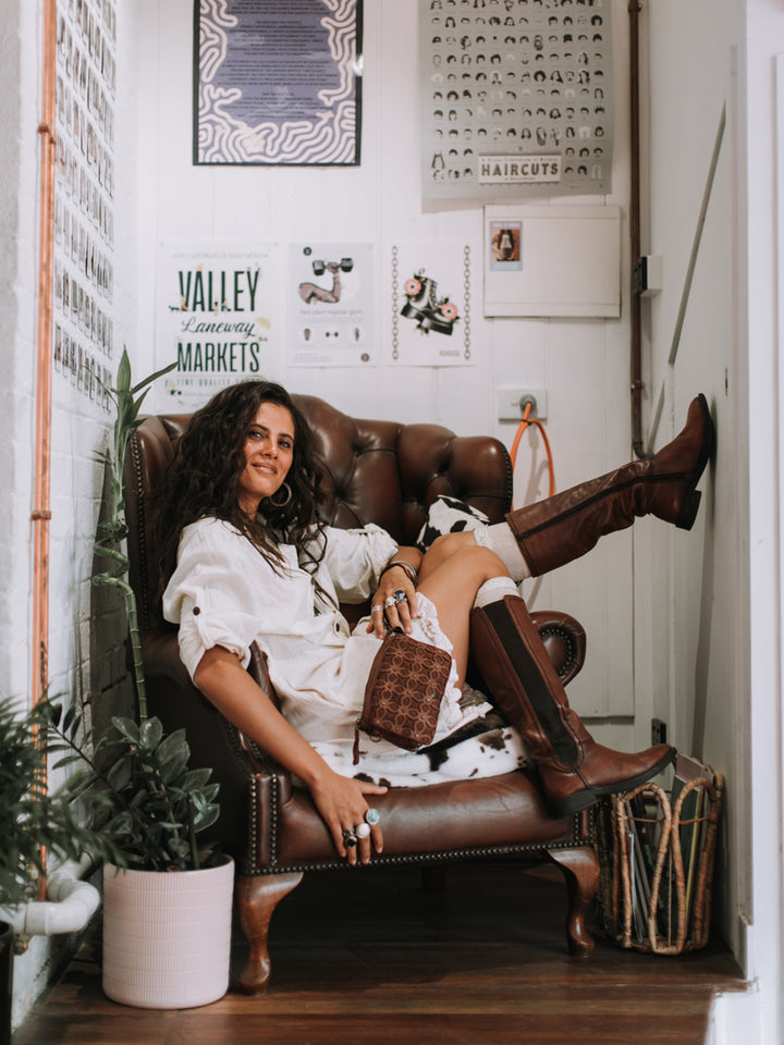 KOMPANERO Trish Clutch#color_cognac