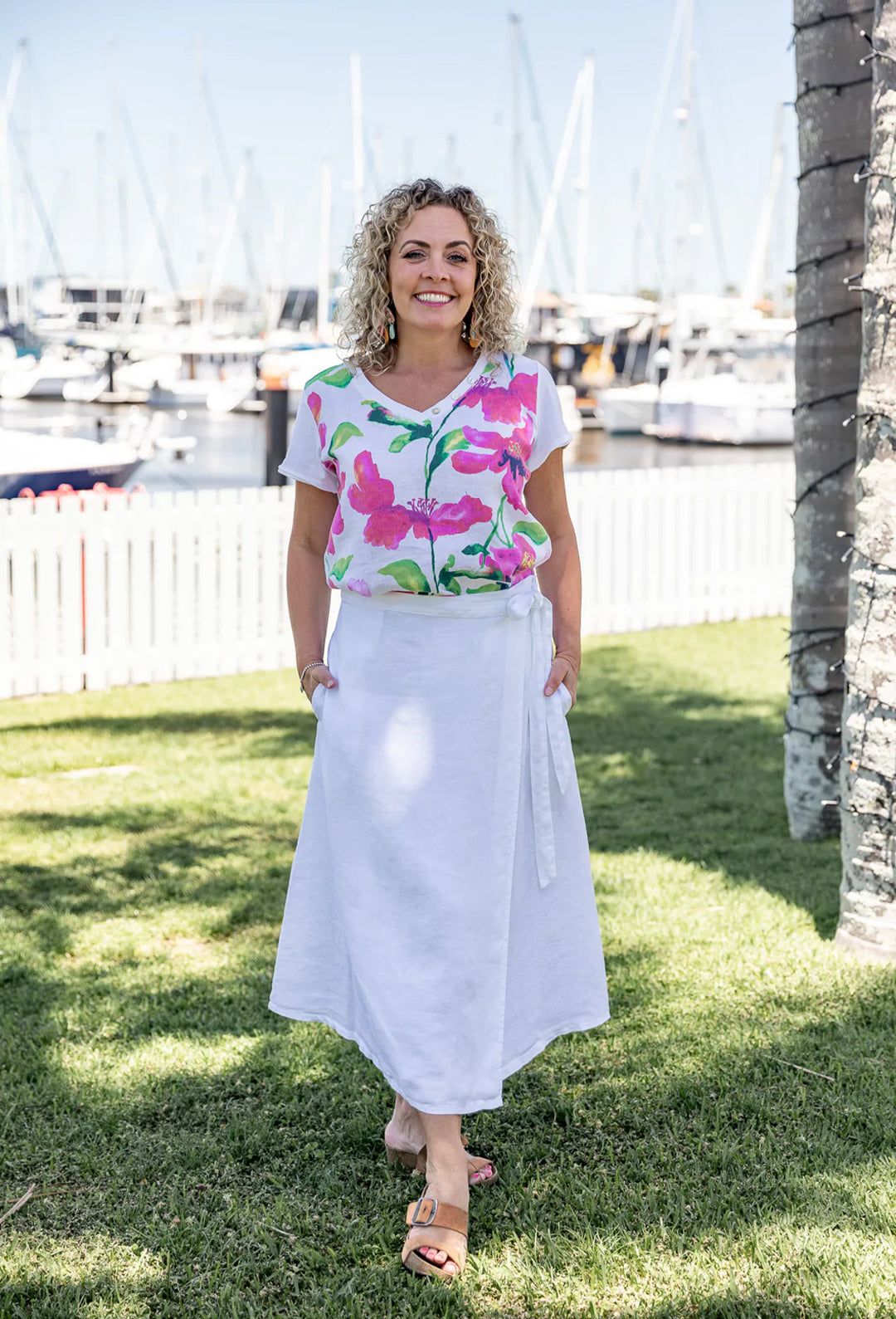 Meghan Linen Wrap Skirt