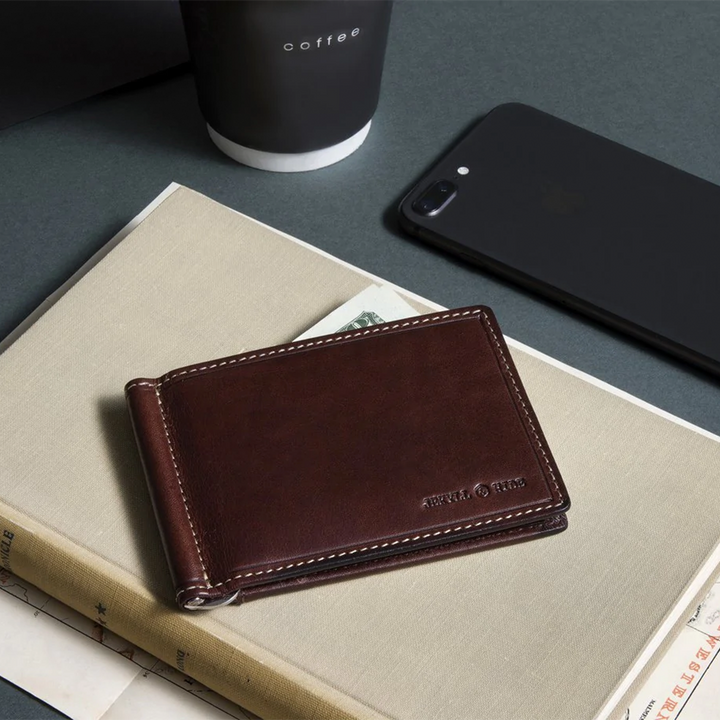 OXFORD Money Clip Card Holder#color_coffee
