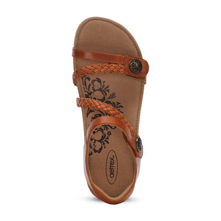 Jillian Braided Quarter Strap Cognac