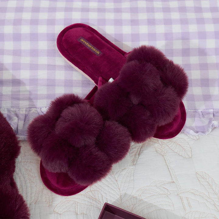 Slipper Pom Pom Mulberry