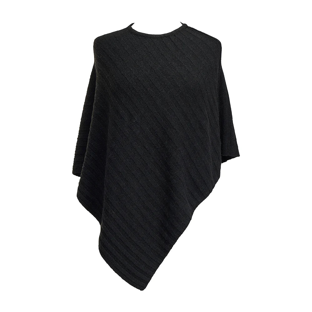 Knit Poncho Black