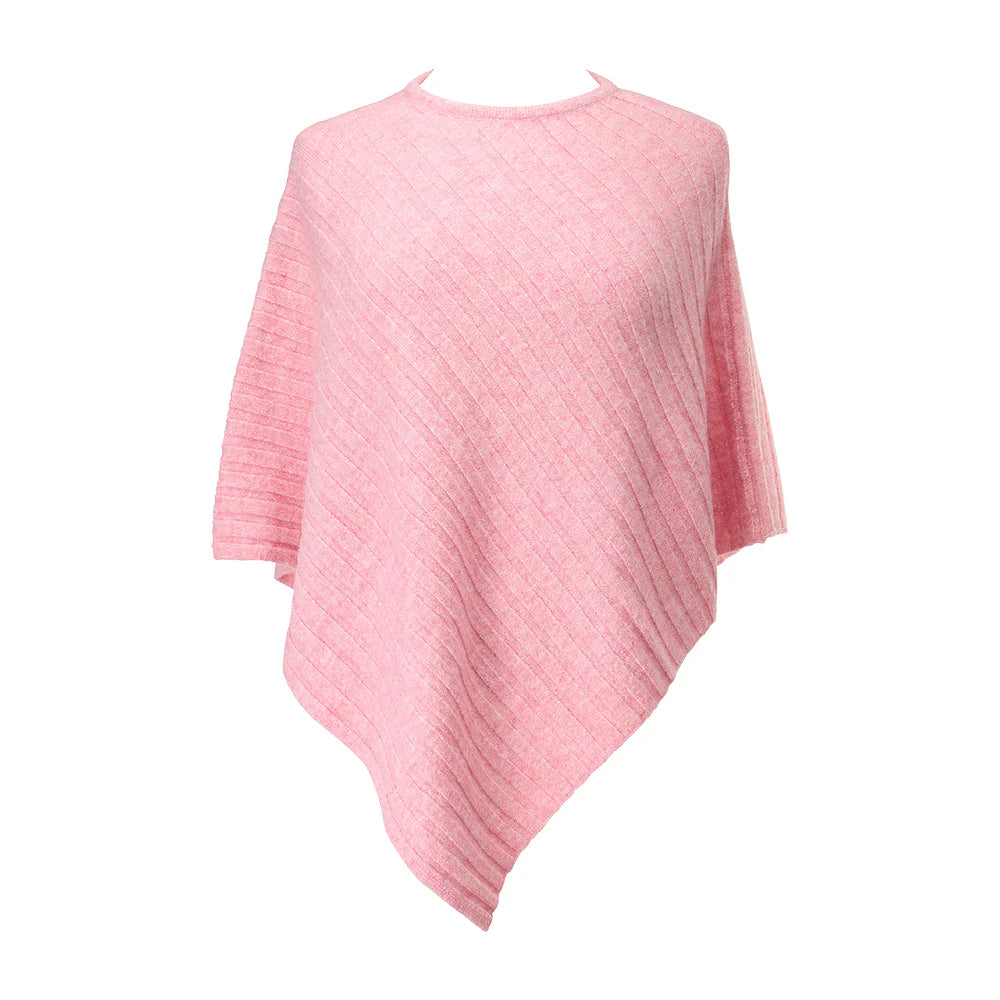 Knit Poncho Light Pink