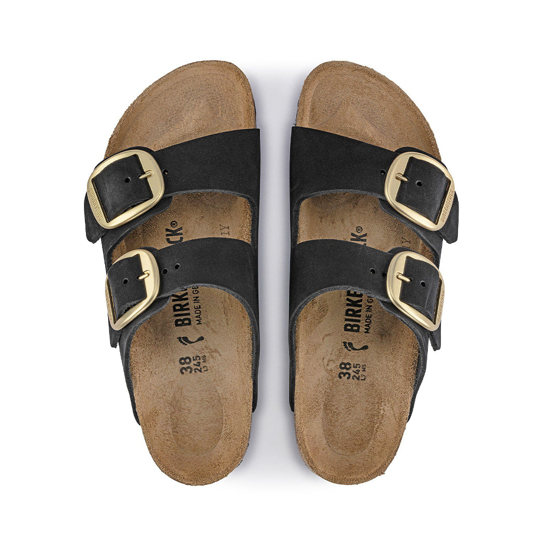 Arizona Big Buckle Nubuck Leather Black (Narrow)