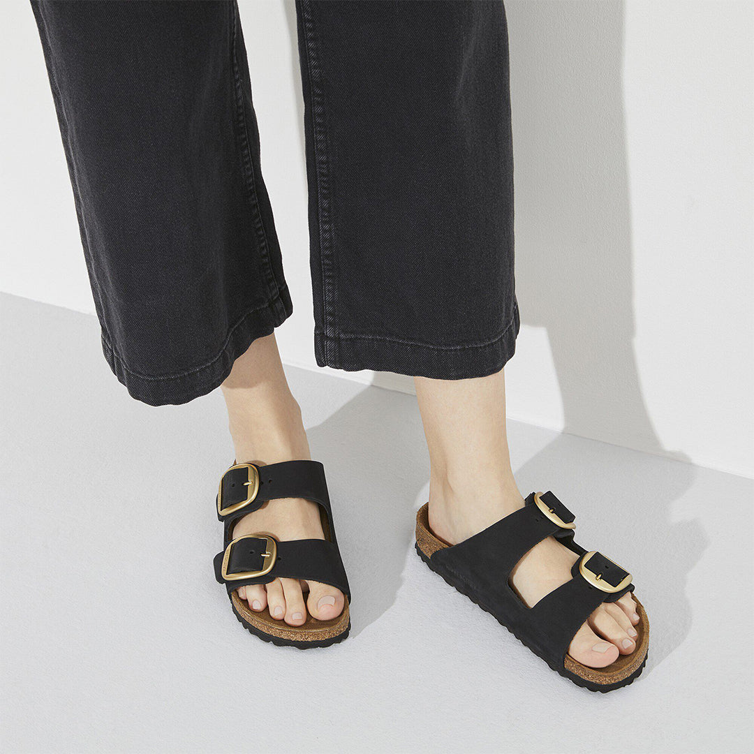 Arizona Big Buckle Nubuck Leather Black