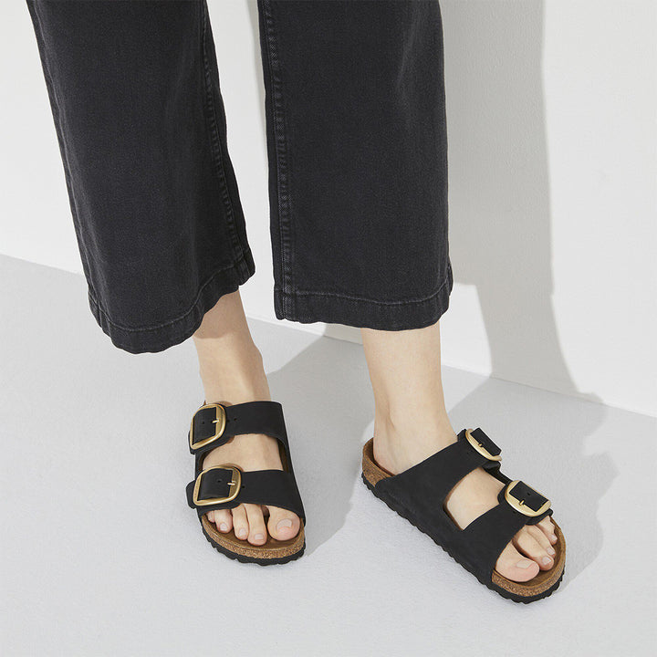 Arizona Big Buckle Nubuck Leather Black