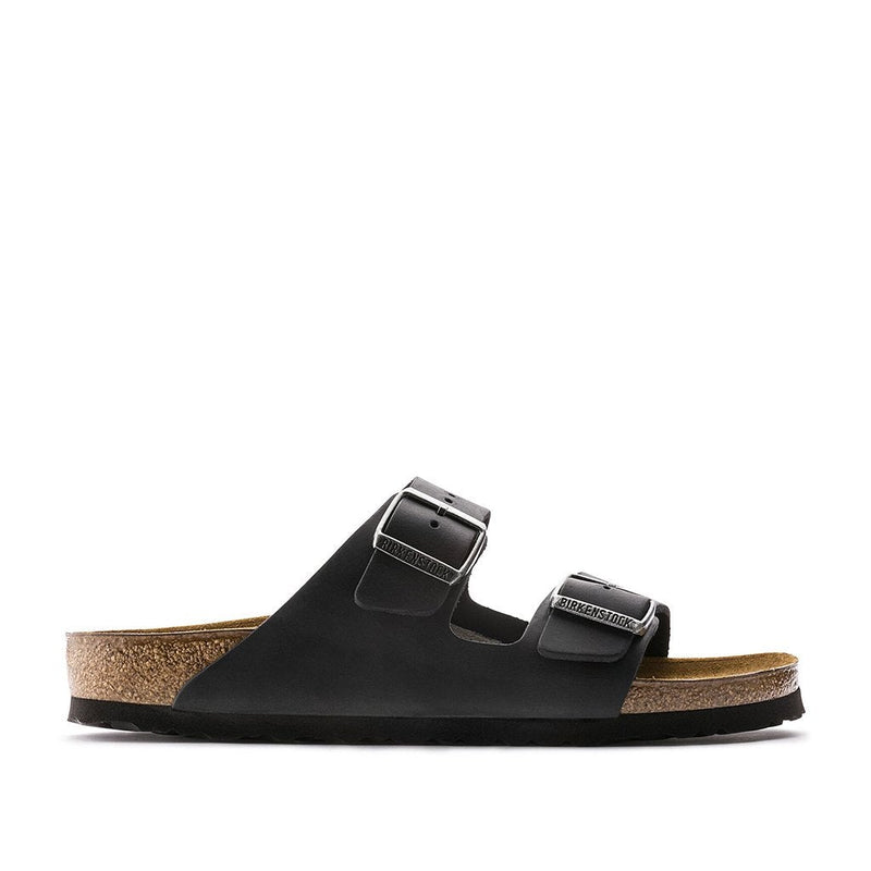 BIRKENSTOCK Arizona Black Oiled Leather Mens Narrow