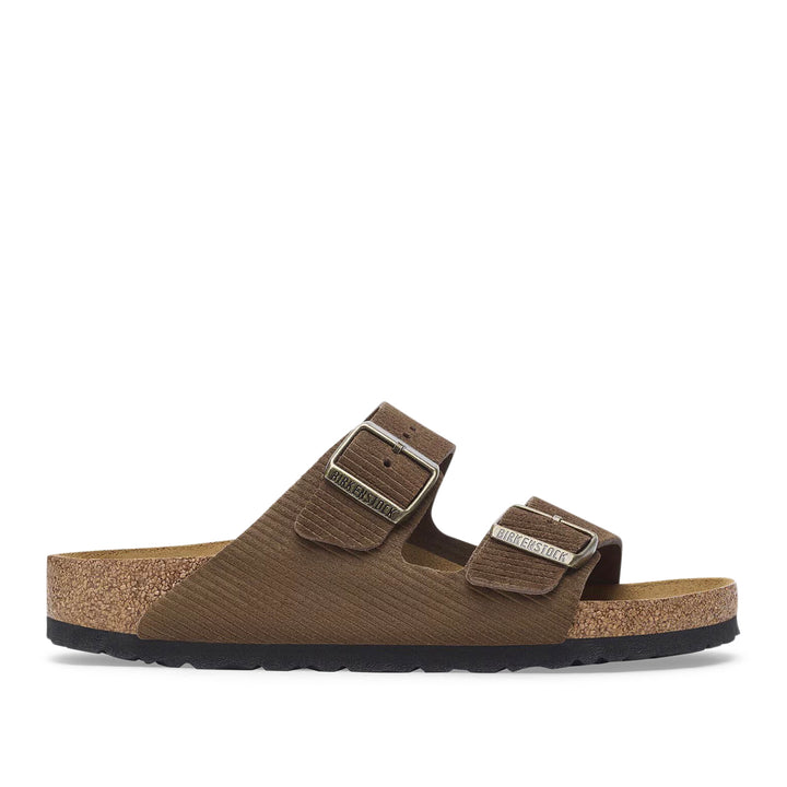 BIRKENSTOCK Arizona Embossed Leather Corduroy Dark Tea