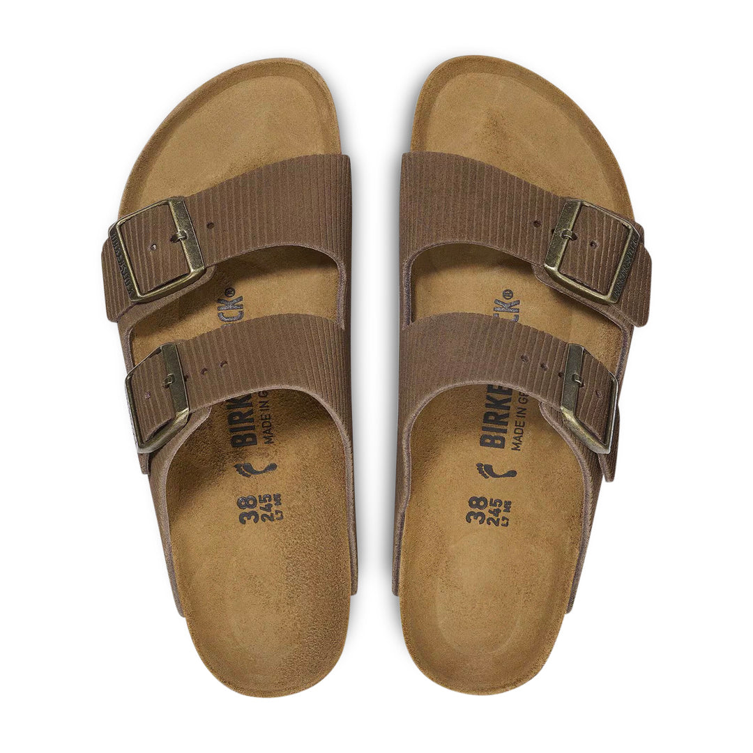 BIRKENSTOCK Arizona Embossed Leather Corduroy Dark Tea
