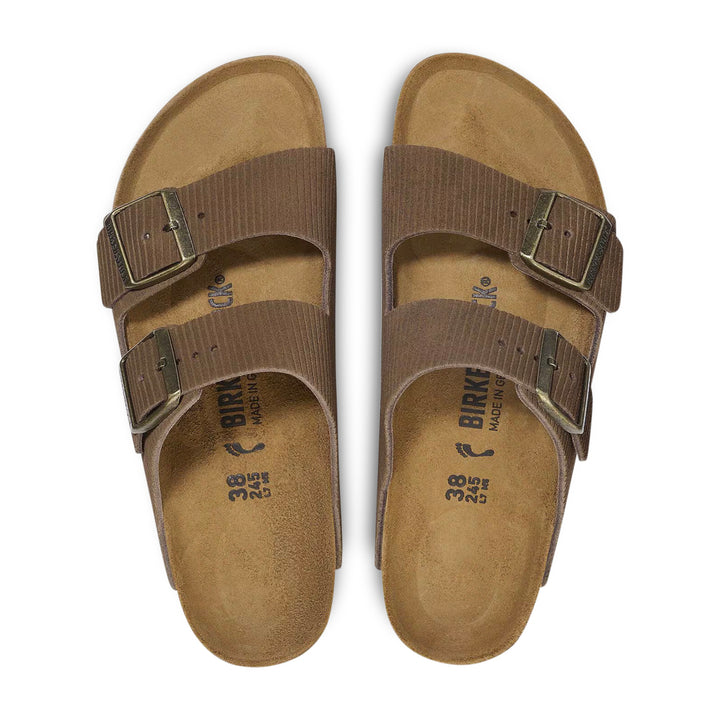 BIRKENSTOCK Arizona Embossed Leather Corduroy Dark Tea