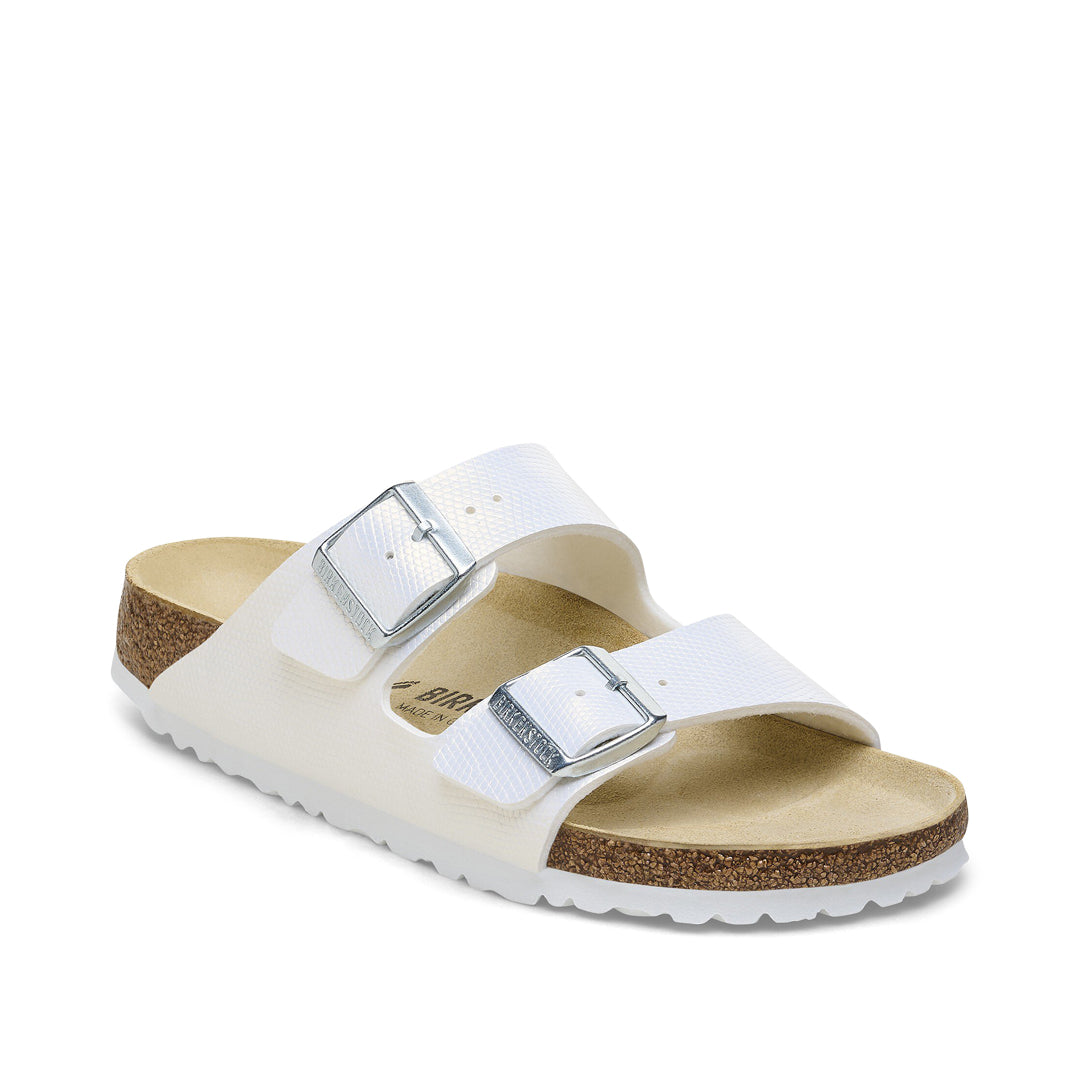 BIRKENSTOCK Arizona Birko-Flor Embossed Shiny White