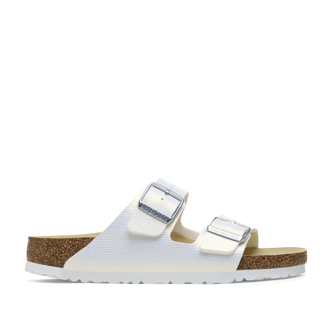 BIRKENSTOCK Arizona Birko-Flor Embossed Shiny White