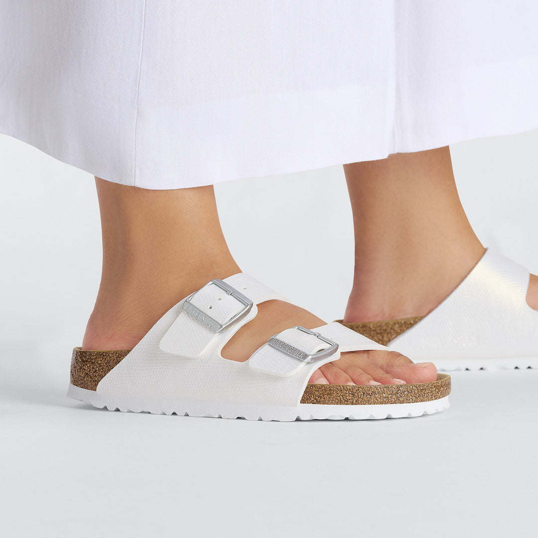 BIRKENSTOCK Arizona Birko-Flor Embossed Shiny White