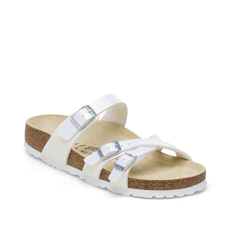 BIRKENSTOCK Franca Birko Flor Embossed Shiny White