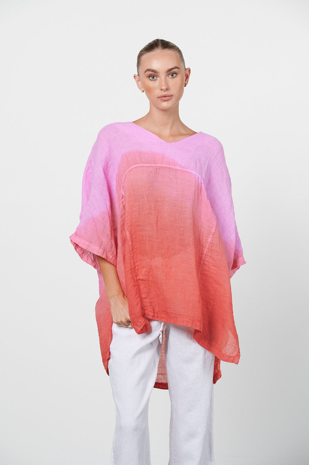 Linen Gauze Tie Dye Blouse