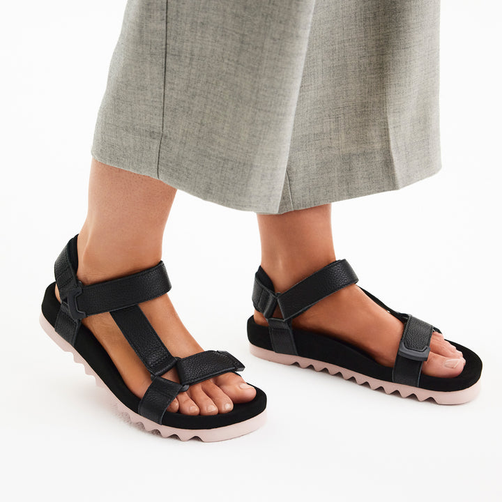 ROLLIE Sandal Tooth Wedge Black Pink