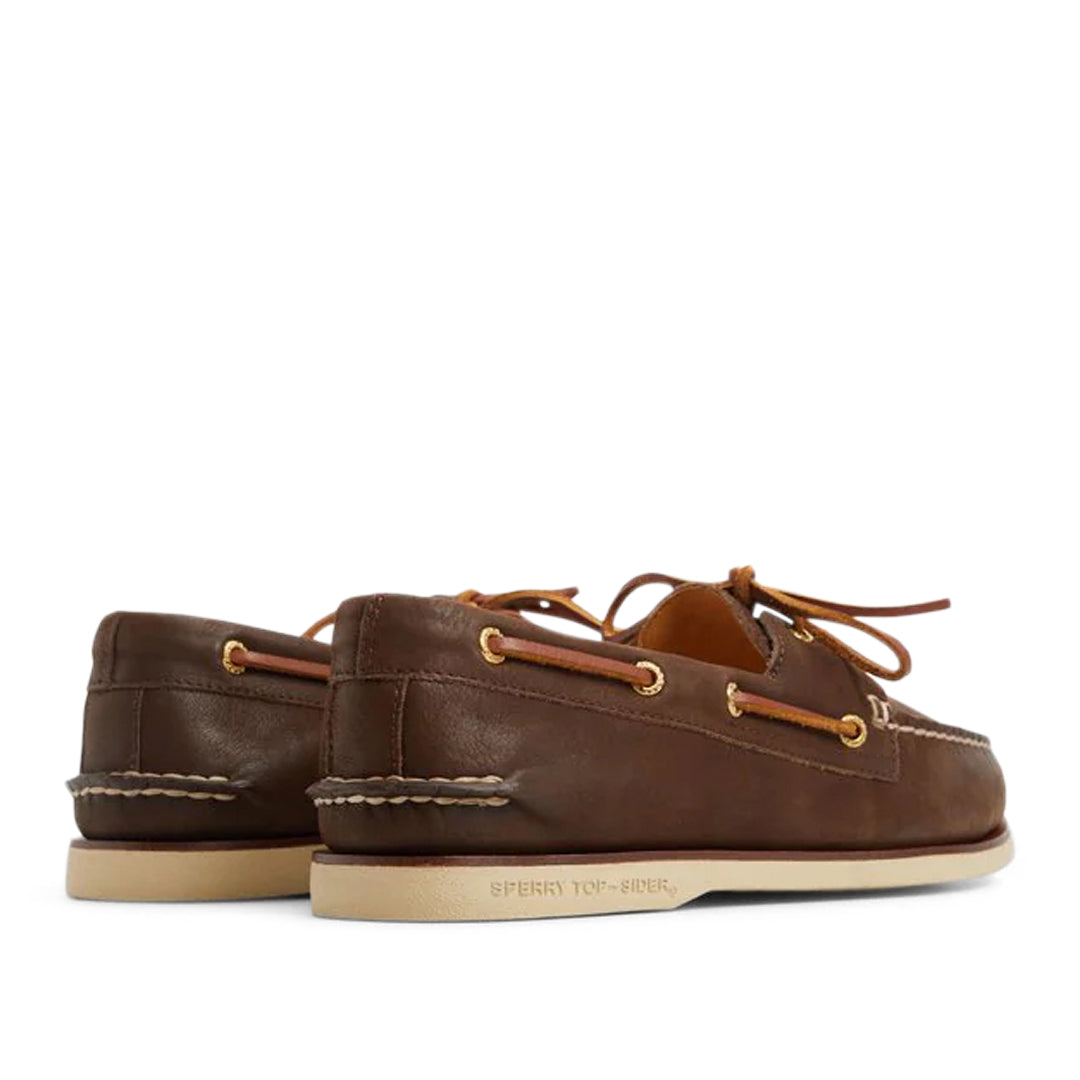 Men's Gold Authentic Original 2-Eye Wide Leaher Grainy Brown