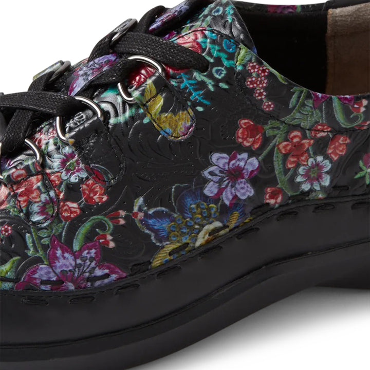 ZIERA Allsorts Lace Up Extra Wide#color_black-floral