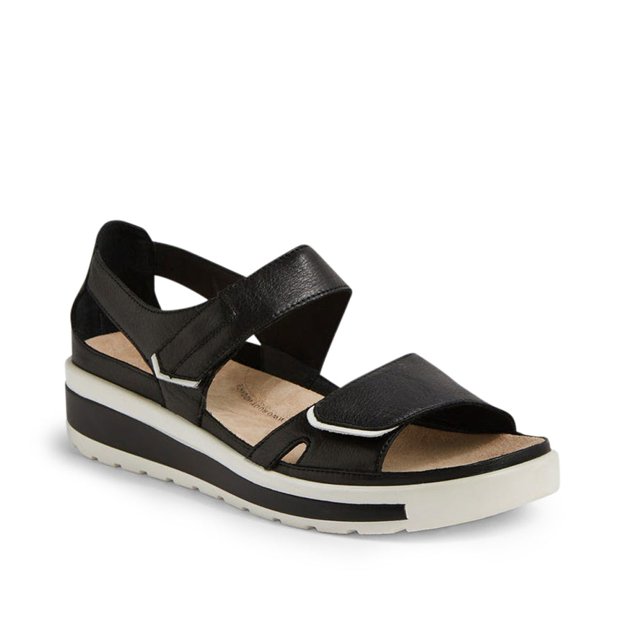 ZIERA Gedd Wide Sandal#color_black-white