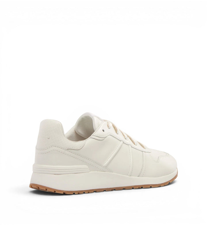 FRANKIE4 Raider white leather sneakers with textured accents and a gum sole. Designed for comfort and style.