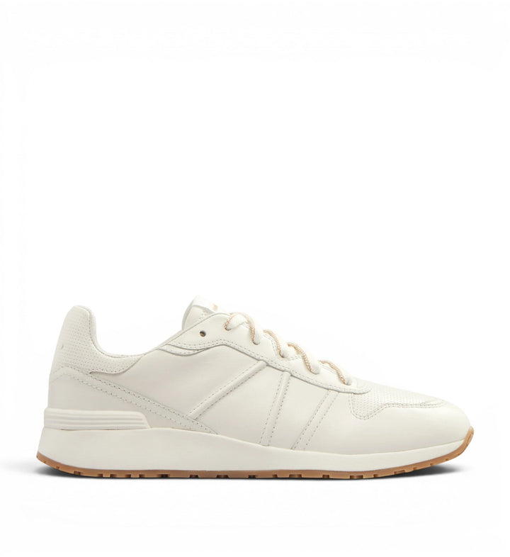 FRANKIE4 Raider white leather sneakers with textured accents and a gum sole. Designed for comfort and style.