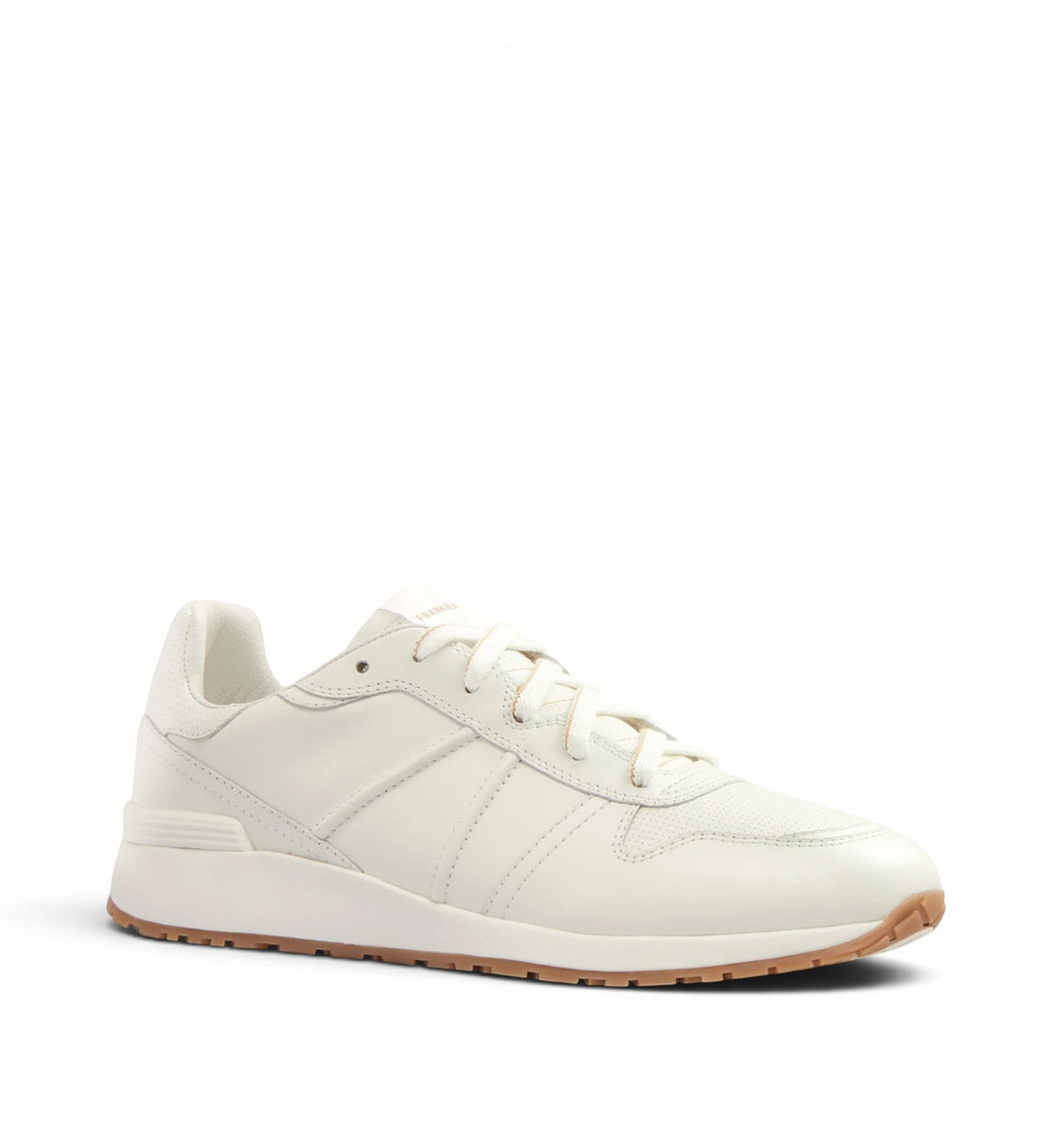 FRANKIE4 Raider white leather sneakers with textured accents and a gum sole. Designed for comfort and style.