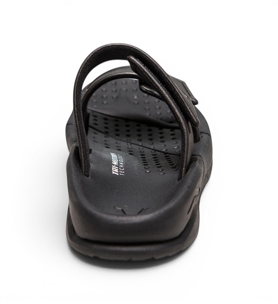 House of Florian Active Two-Strap sandals in black with adjustable straps and textured footbed.