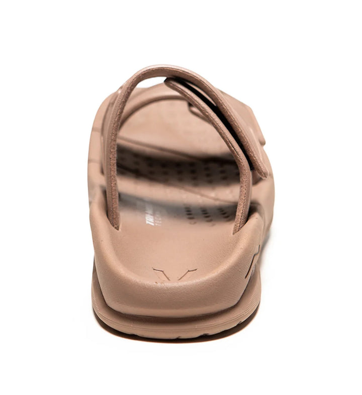 House of Florian Active Two-Strap Taupe sandals with adjustable velcro straps and textured footbed.