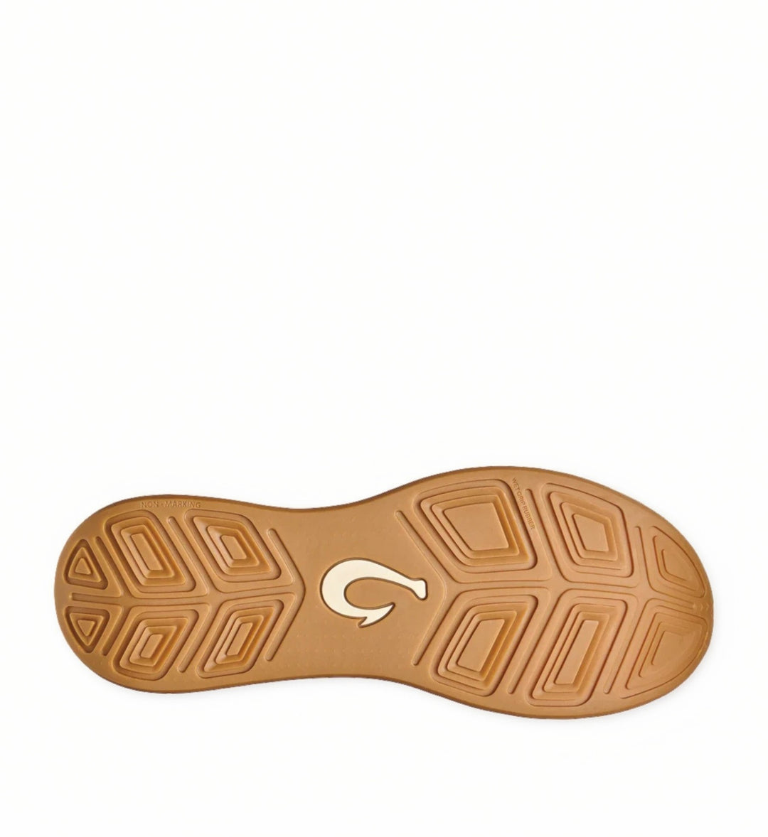 House of Florian AHI mens blue pearl/white sand shoe sole with non-marking wet grip rubber and logo.