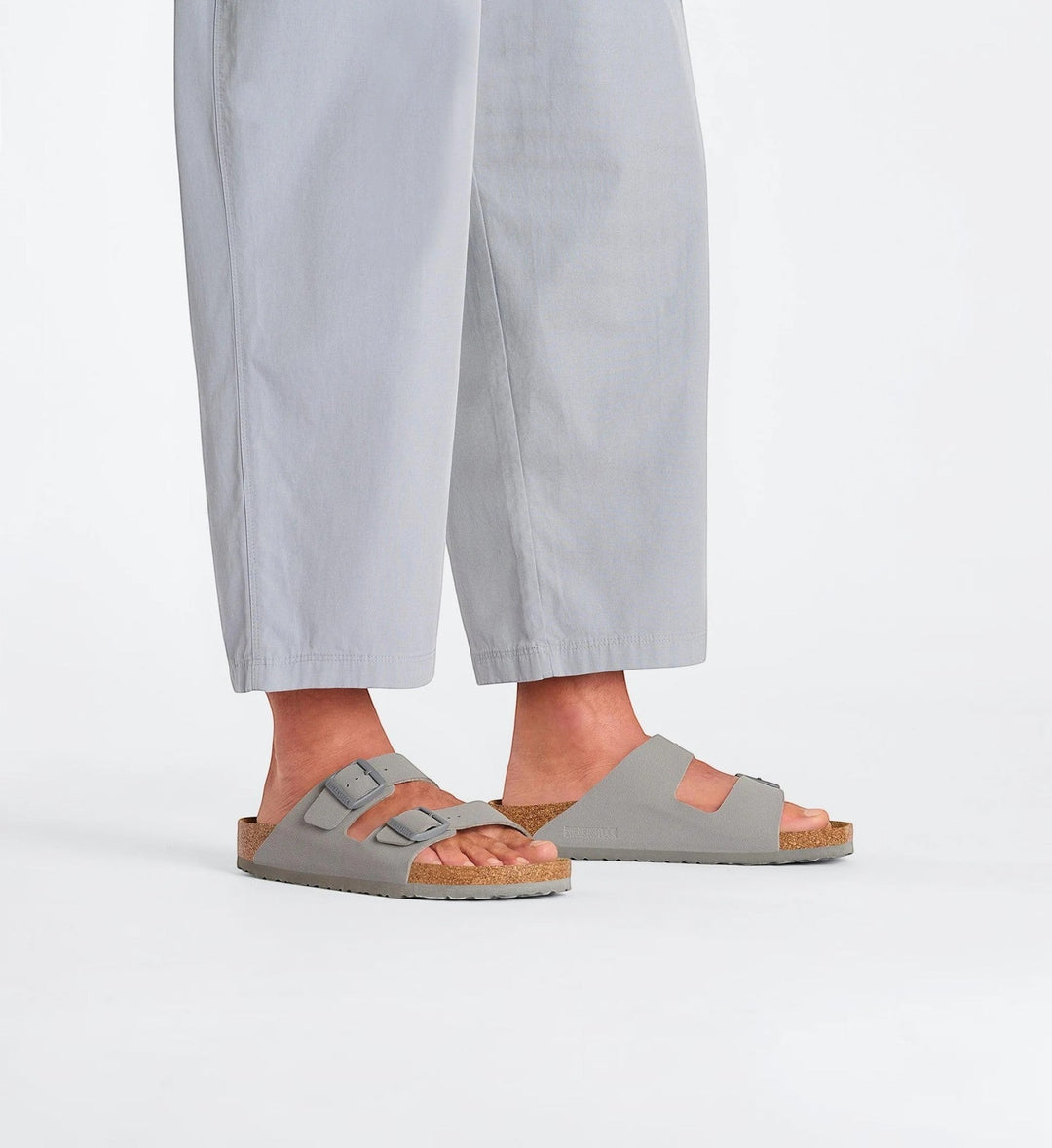 House of Florian Arizona Birko-Flor Stone Coin sandals with two adjustable straps and cork footbed.