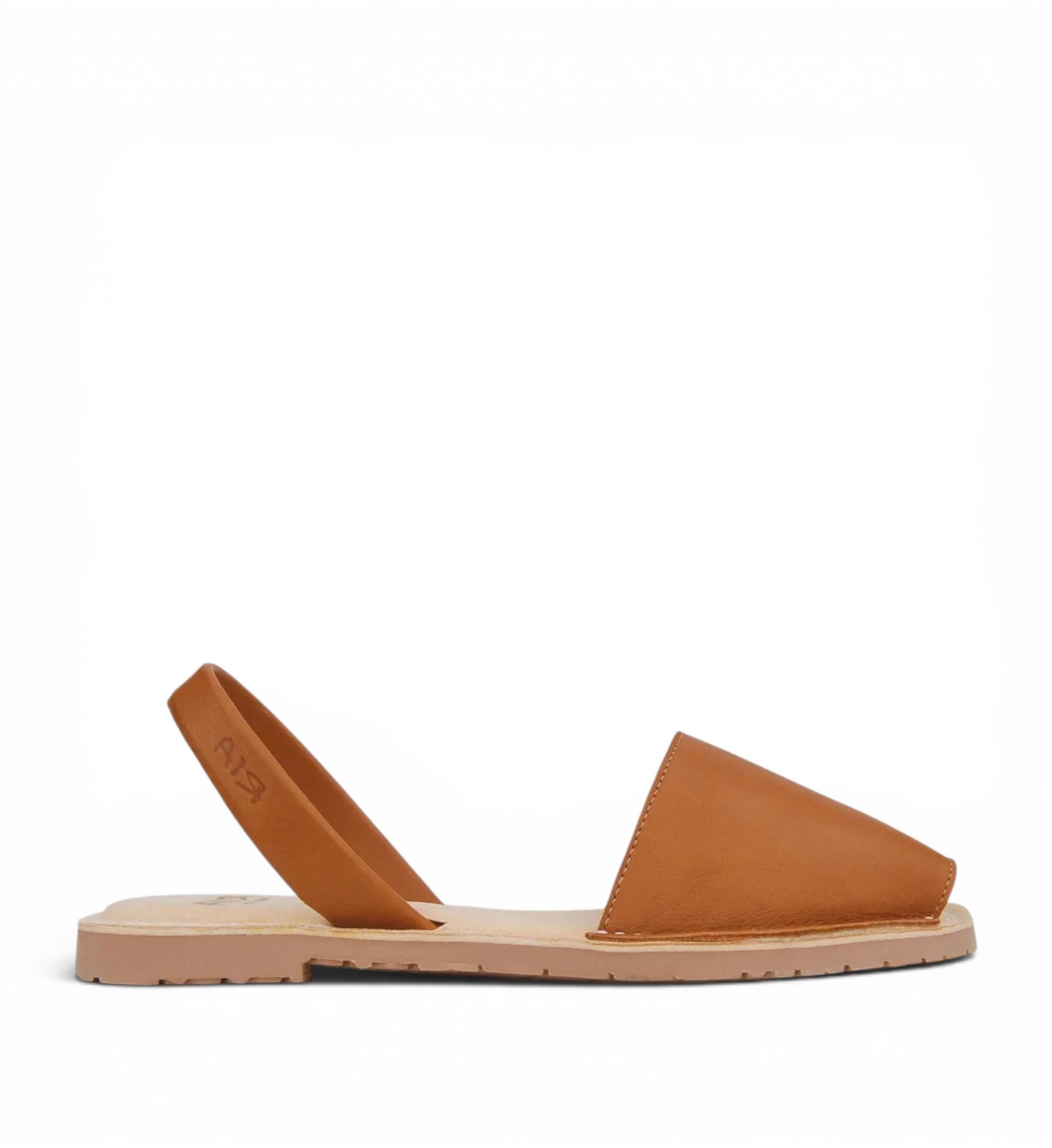 House of Florian Avila Cushioned Avarcas Sandals in tan velvet with slingback strap and open toe.