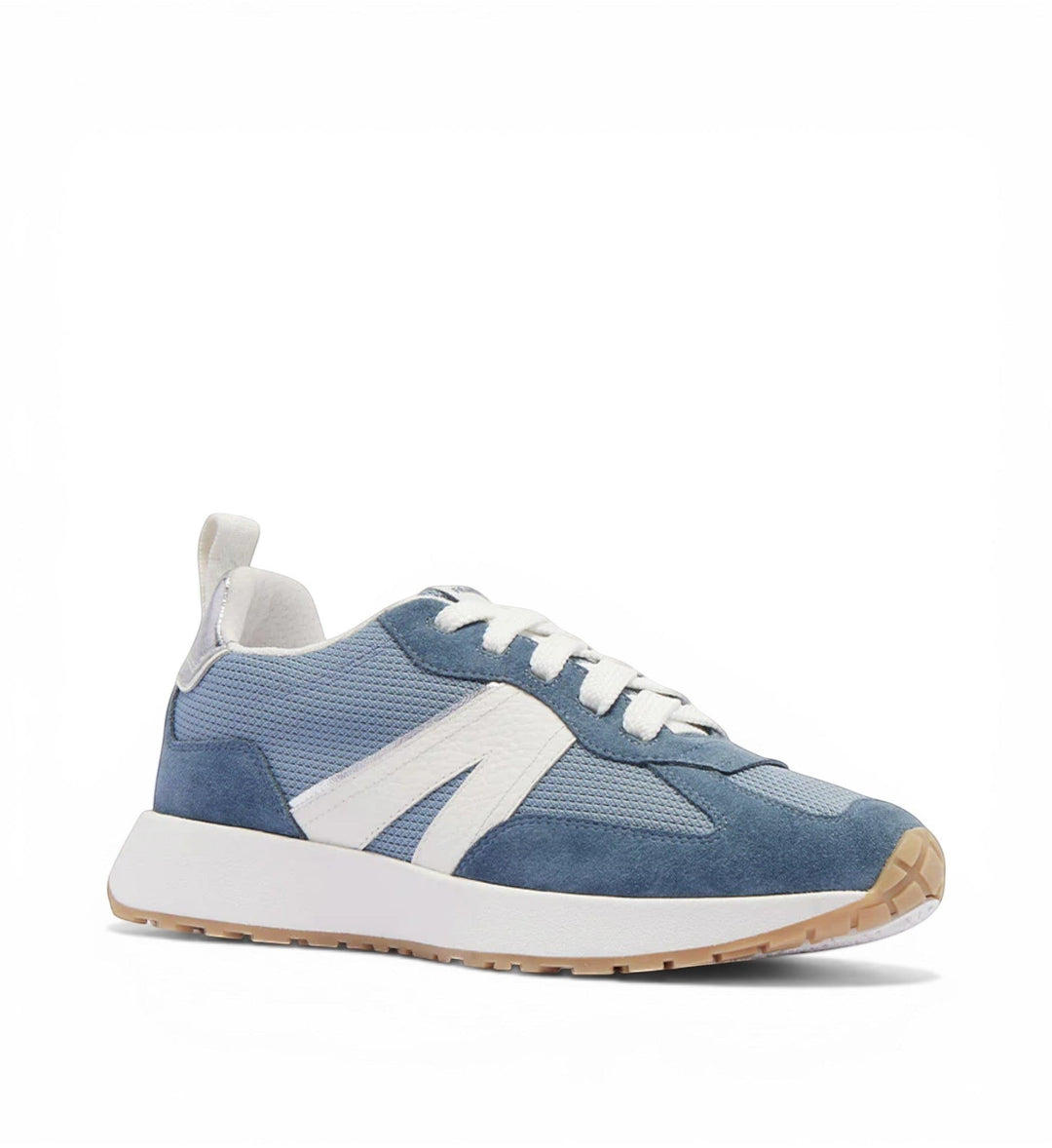 House of Florian Axel II Denim sneakers with blue suede, mesh, and white leather accents. Lace-up closure.