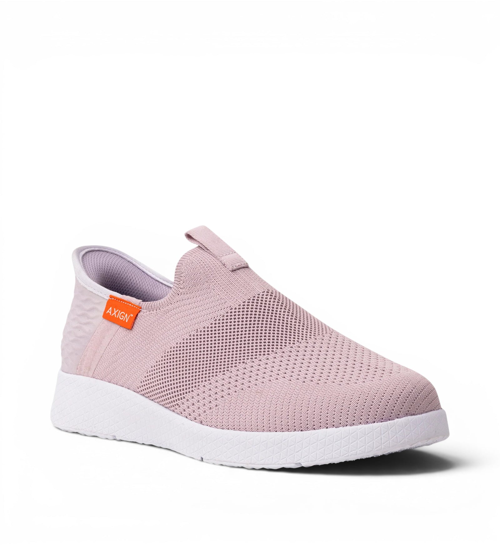 House of Florian Axign Slipstream lightweight slip-on sneakers in pink knit with white soles.