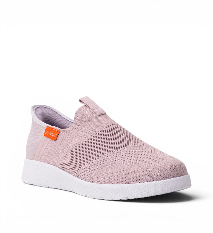 House of Florian Axign Slipstream lightweight slip-on sneakers in pink knit with white soles.