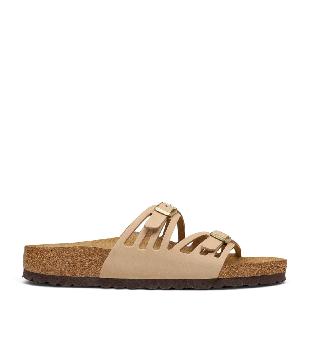 House of Florian Birkenstock Granada sandals in sandcastle nubuck leather with dual adjustable straps and cork footbed