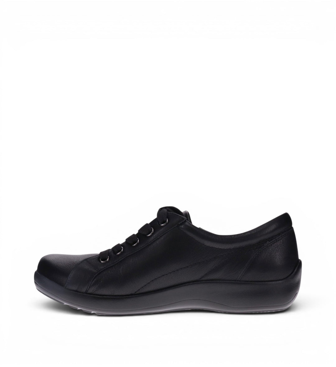 House of Florian Tampa W black leather lace-up sneakers with a cushioned sole.