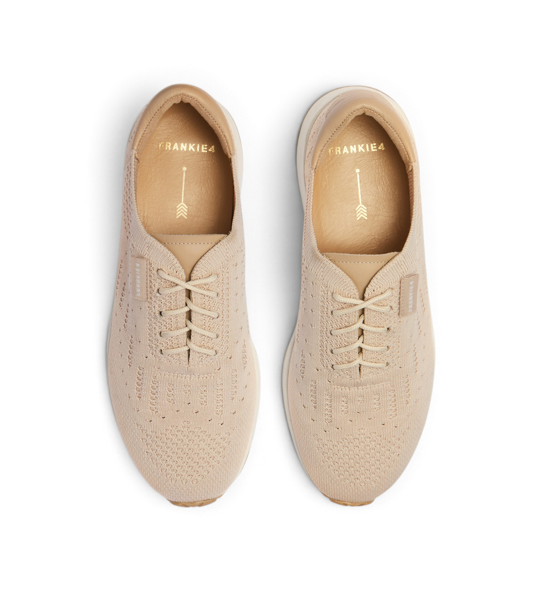 House of Florian Dimity II oat milk knit sneakers featuring a breathable mesh upper and lace-up design