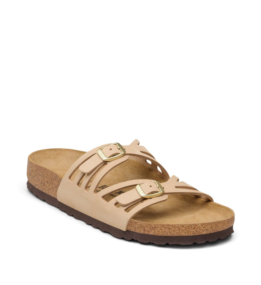 House of Florian Granada sandals in sandcastle nubuck leather with dual adjustable straps and cork footbed