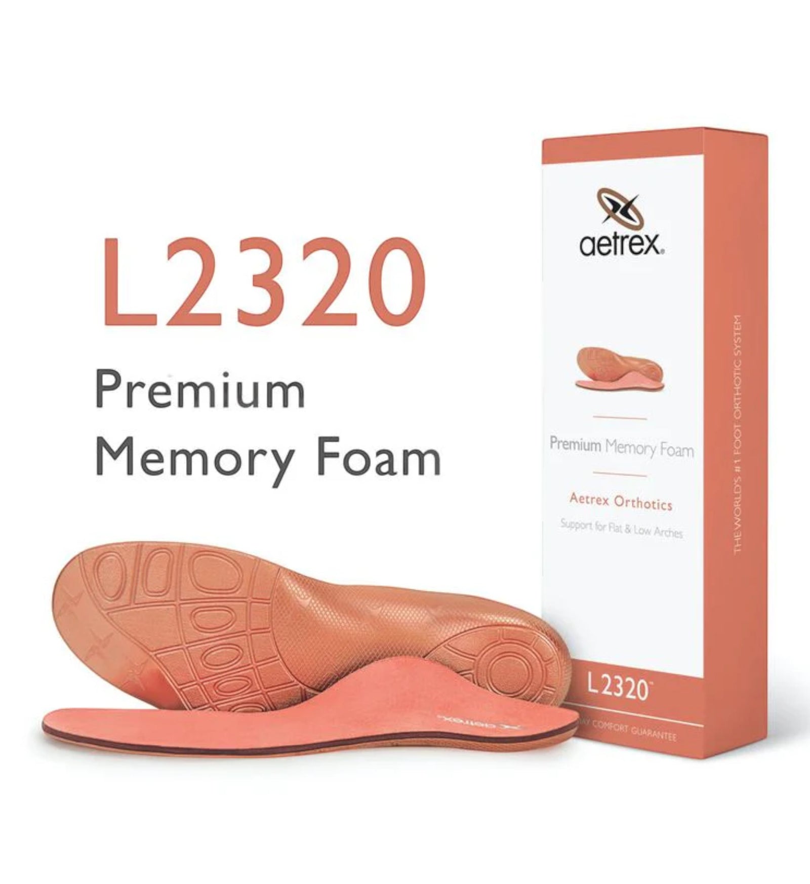 House of Florian L2320 Premium Memory Foam orthotics for flat/low arches. Copper color.