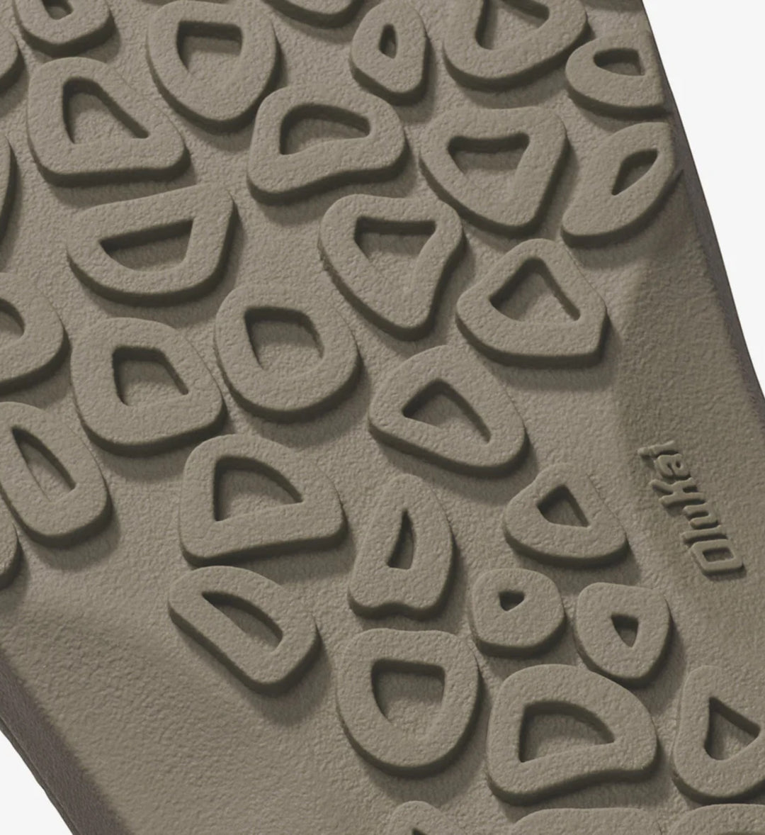 House of Florian Mens Ohana Tapa Clay sandal sole with unique geometric tread pattern.