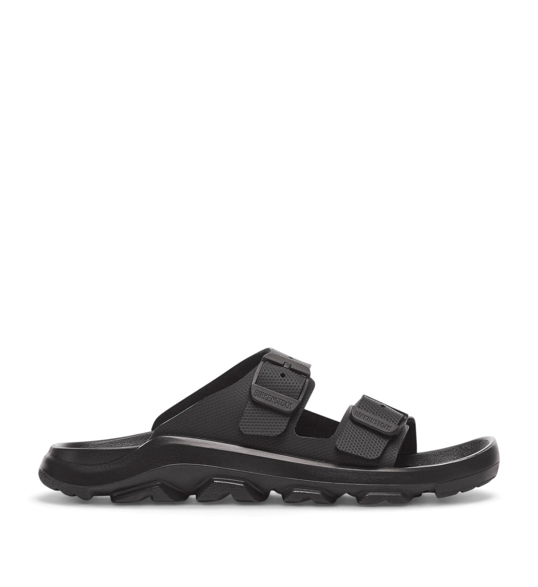 House of Florian Mogami Terra black two-strap Birko-Flor sandals with adjustable buckles and rugged sole
