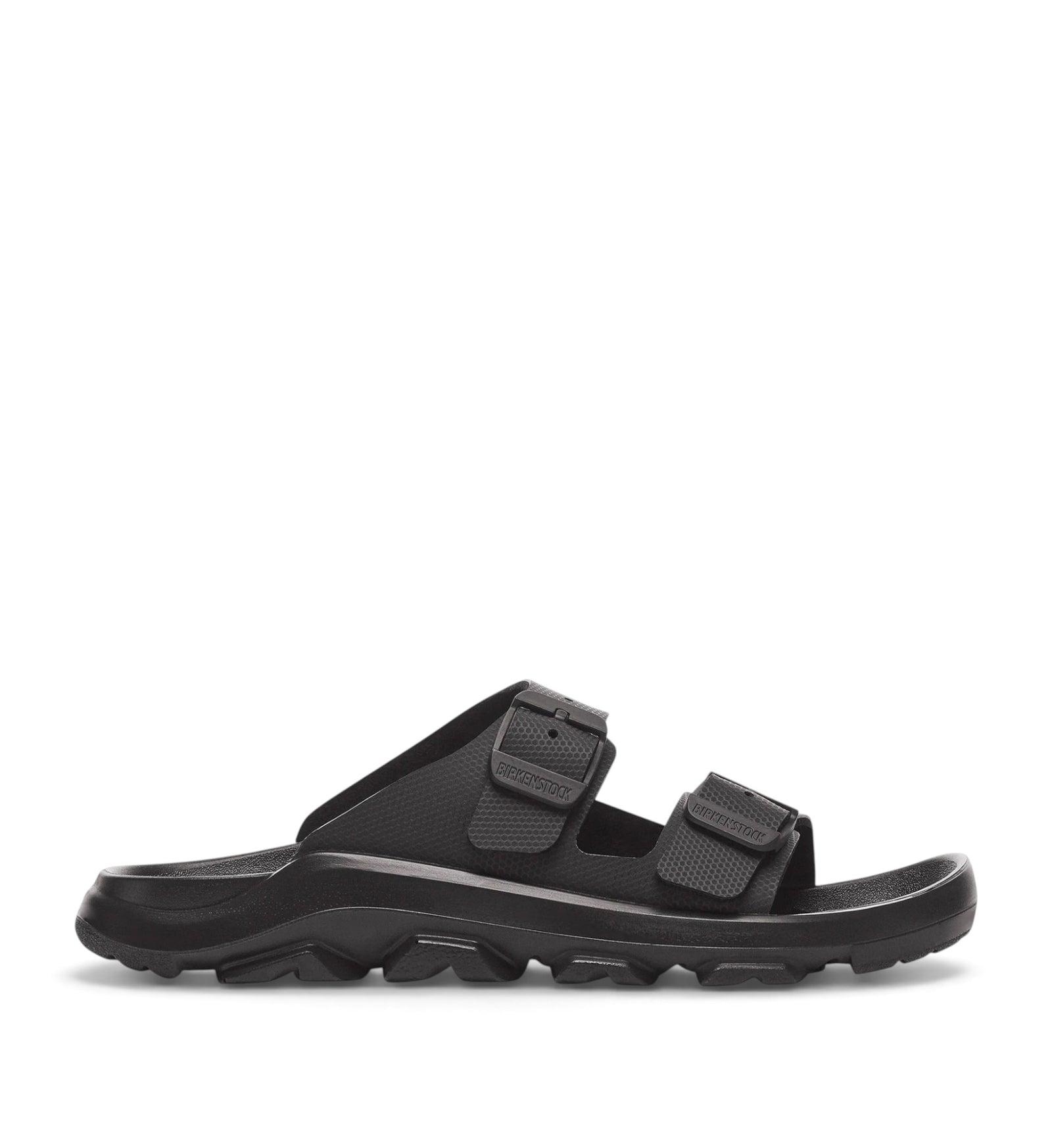 House of Florian Mogami Terra black two-strap Birko-Flor sandals with adjustable buckles and rugged sole