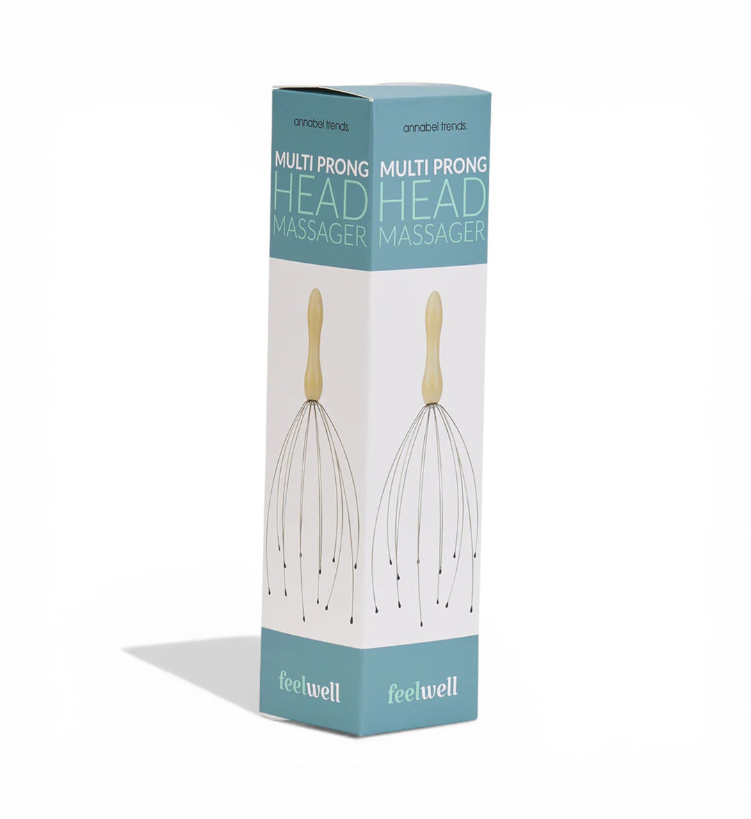 House of Florian multi prong head massager with wooden handle and metal prongs for scalp stimulation.